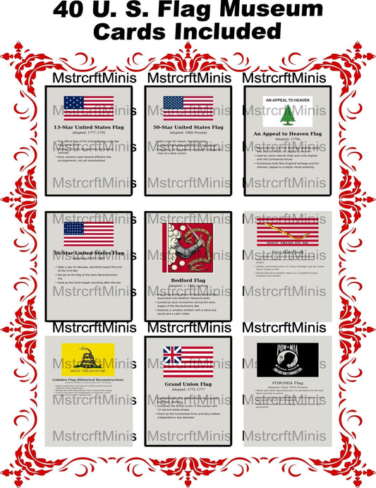 United States Flag Museum Cards – 4x5 Educational Set (40 Cards) - MstrcrftMinis - 1324