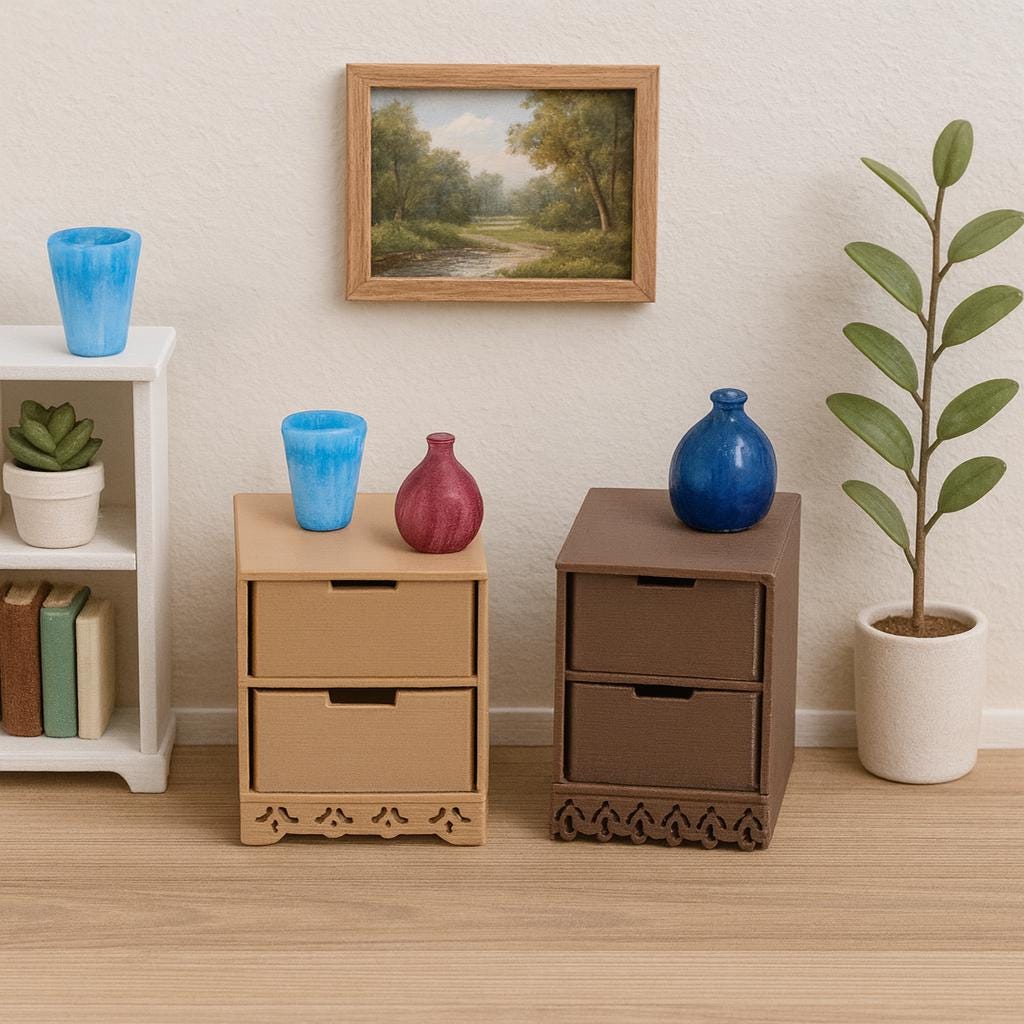 1:24 Scale 2- and 4-Divider Bin Storage Unit | 1/25 Scale | G Scale - MstrcrftMinis - 1268