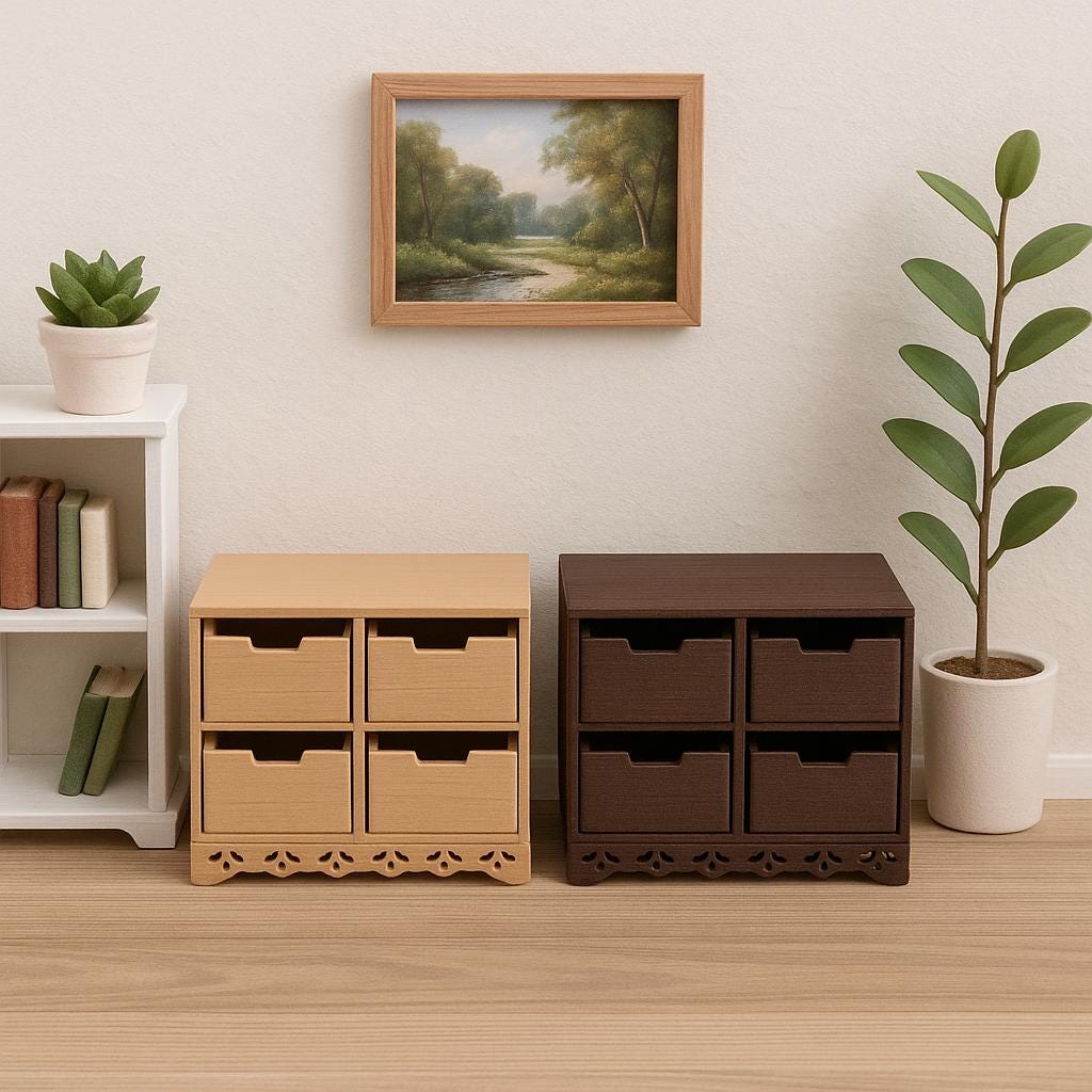 1:24 Scale 2- and 4-Divider Bin Storage Unit | 1/25 Scale | G Scale - MstrcrftMinis - 1268