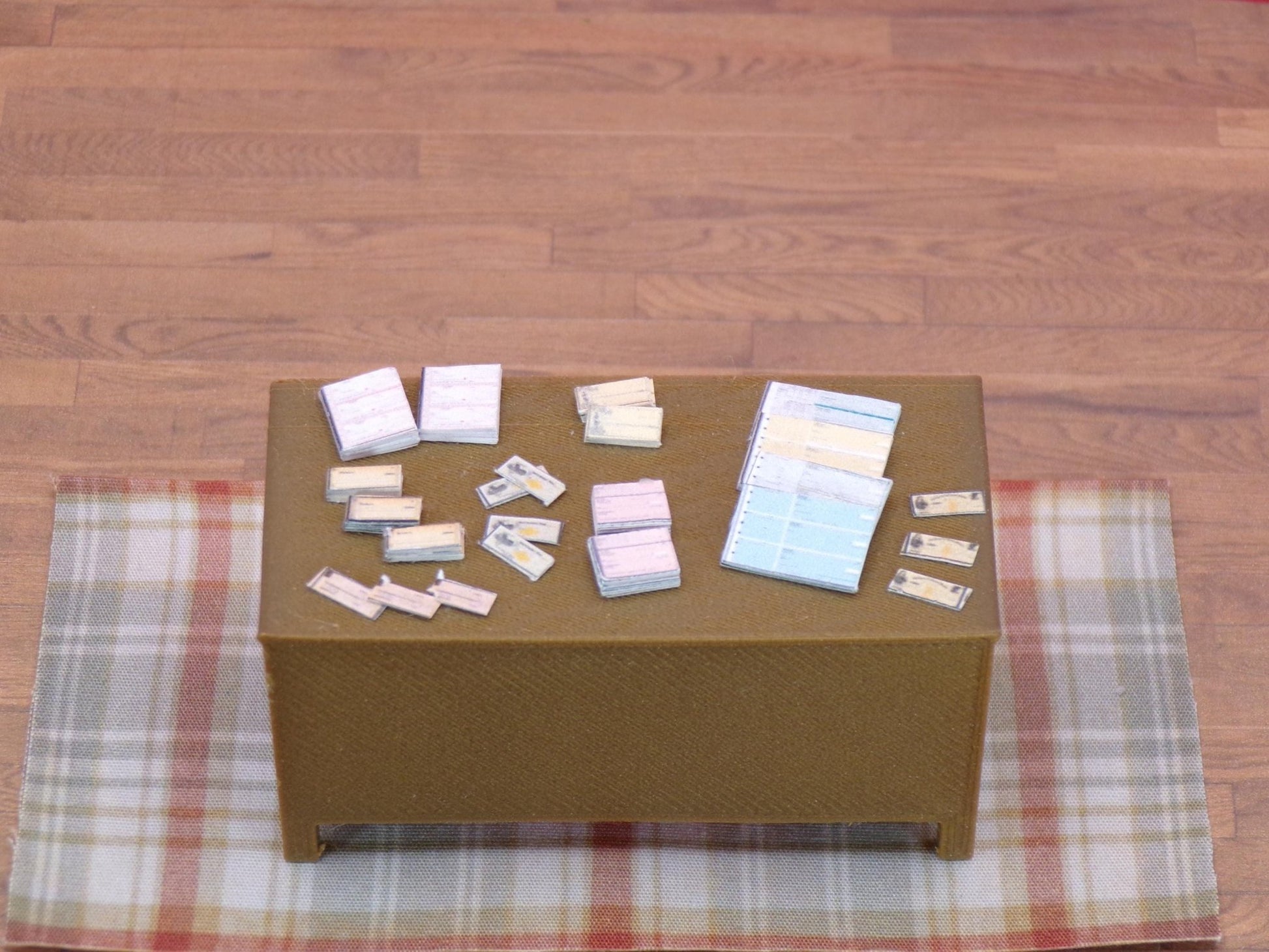 1:24 Scale Business and Personal Checks - 7 Different Types - Easily Turn Into Pads! - MstrcrftMinis - 1018 - Checks