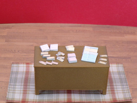 1:24 Scale Business and Personal Checks - 7 Different Types - Easily Turn Into Pads! - MstrcrftMinis - 1018 - Checks