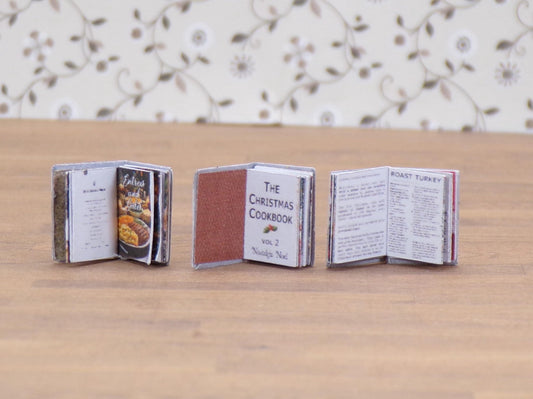 1:24 Scale Christmas Cookbooks - 3 Volumes - MstrcrftMinis - 1057