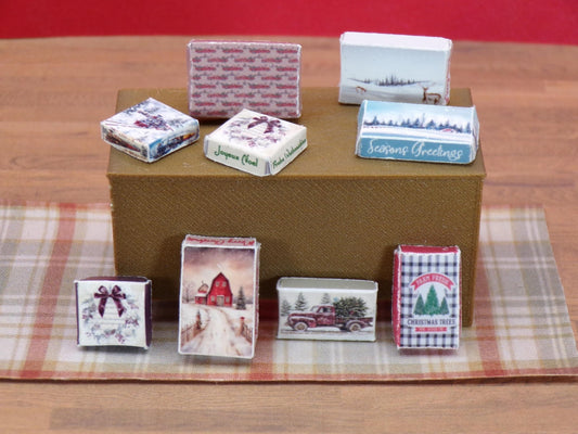 1:24 Scale Christmas Gift Boxes - Robe, Shirt, and Square Sizes - 24 In All - MstrcrftMinis - 1019