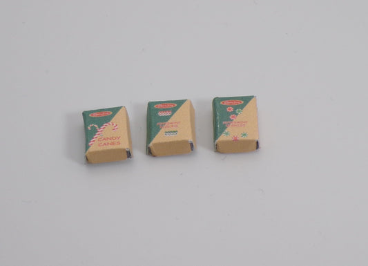 1:24 Scale Christmas Treats Boxes #1 - Candy Canes, Ribbons, and Sparkles - MstrcrftMinis - 1074