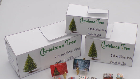 1:24 Scale Christmas Tree Boxes - 3 sizes (4 ft, 5ft, 7ft) - MstrcrftMinis - 