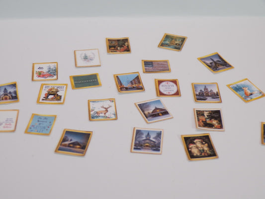 1:24 Scale Christmas Wall Hanging Decorations - 58 in Total - MstrcrftMinis - 1088