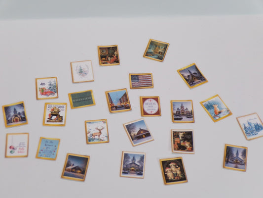1:24 Scale Christmas Wall Hanging Decorations - 58 in Total - MstrcrftMinis - 1088