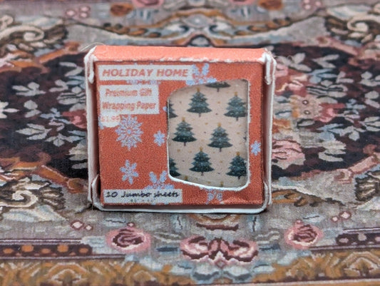 1:24 Scale Christmas Wrapping Paper Sheets with Retail Box - MstrcrftMinis - 1022