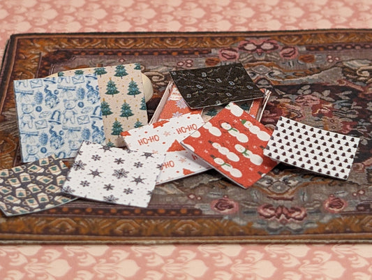 1:24 Scale Christmas Wrapping Paper Sheets with Retail Box - MstrcrftMinis - 1022