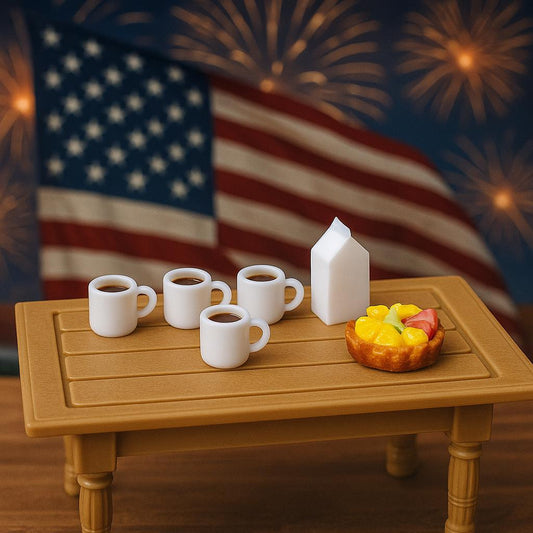 1:24 Scale Cocoa Mugs – Set of 4 - 1/25, G Scale - MstrcrftMinis - 1299