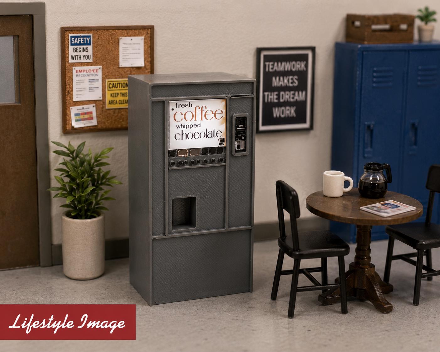 1:24 Scale Coffee Vending Machine - Miniature Break Room Accessory - MstrcrftMinis - 1381