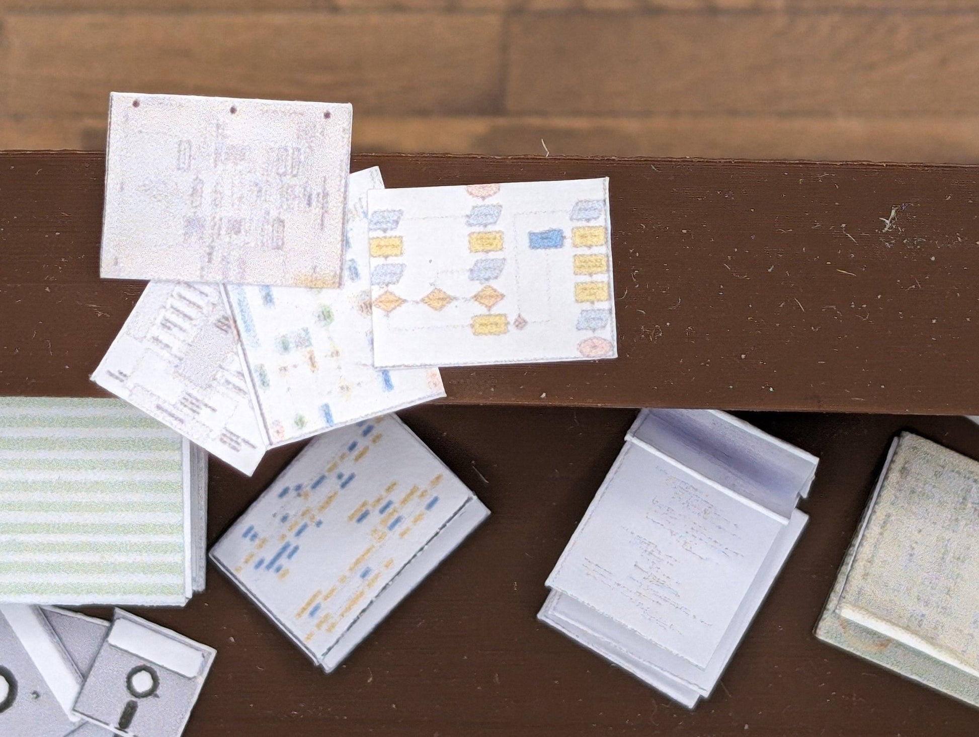 1:24 Scale Computer Artifacts - Programs, Green Bar Paper, Printouts, Flowcharts, Graphs, Charts, Floppy Disks - MstrcrftMinis - 1017
