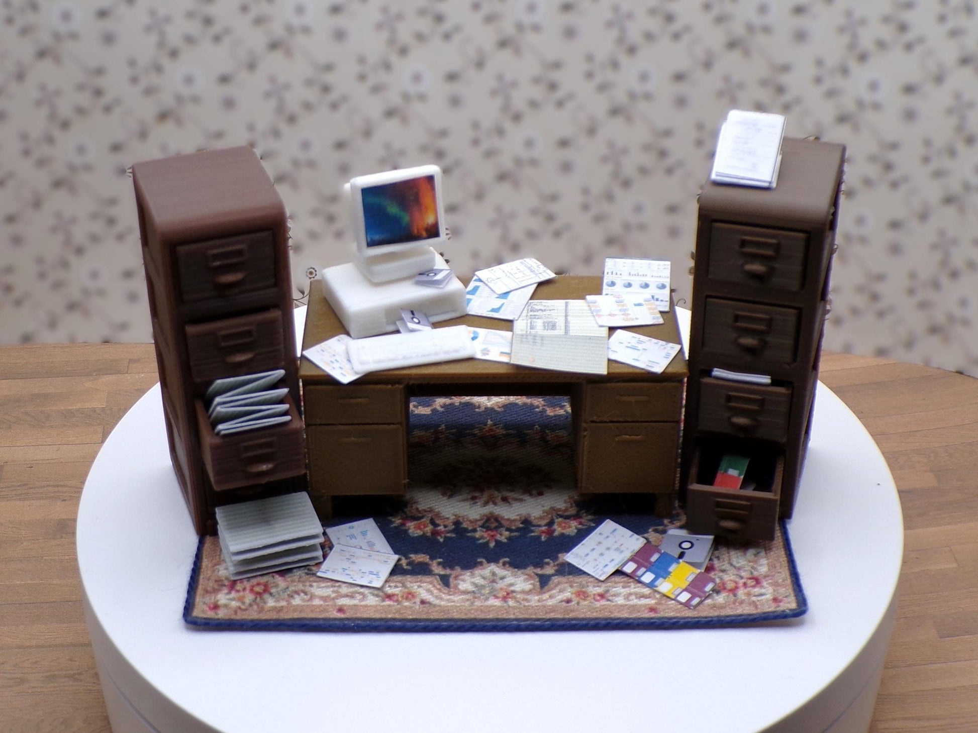 1:24 Scale Computer Artifacts - Programs, Green Bar Paper, Printouts, Flowcharts, Graphs, Charts, Floppy Disks - MstrcrftMinis - 1017