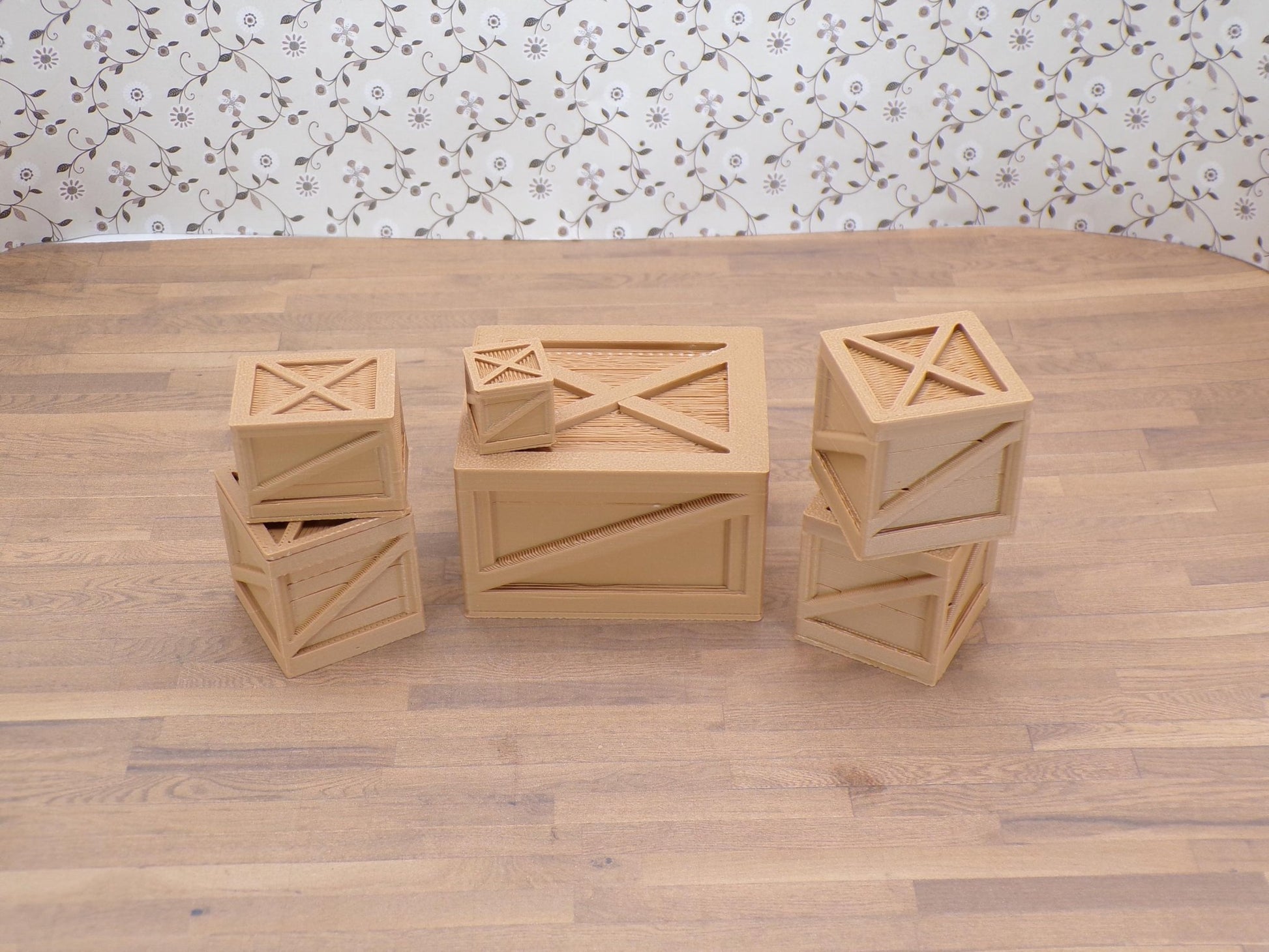 1:24 Scale Crates and Barrels (7 Types) - 1/25, G Scale - MstrcrftMinis - 1273