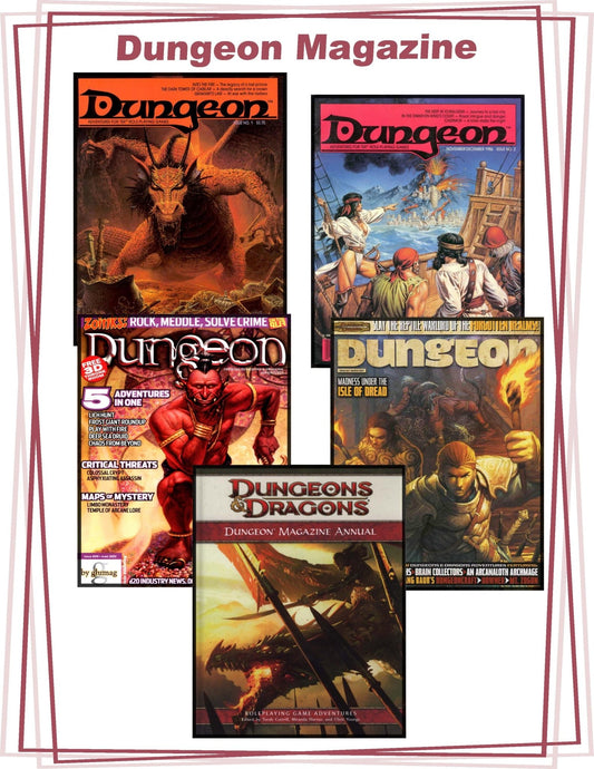 1:24 Scale D&D (Dungeons and Dragons) Publications - Dungeon Magazine - MstrcrftMinis - 1190 - Dungeon