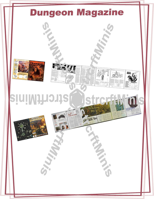1:24 Scale D&D (Dungeons and Dragons) Publications - Dungeon Magazine - MstrcrftMinis - 1190 - Dungeon