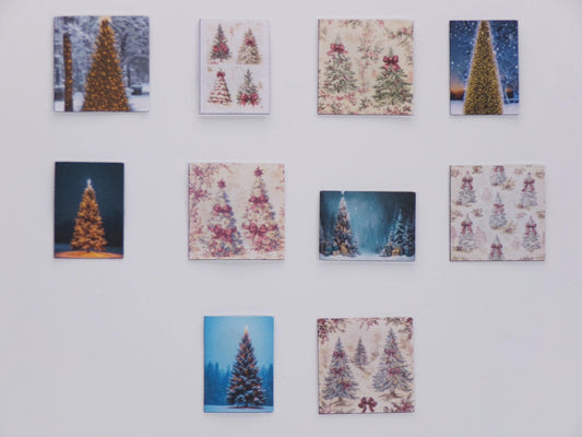 1:24 Scale Digital Art - 10 Christmas Tree Paintings - MstrcrftMinis - 1191 - Trees