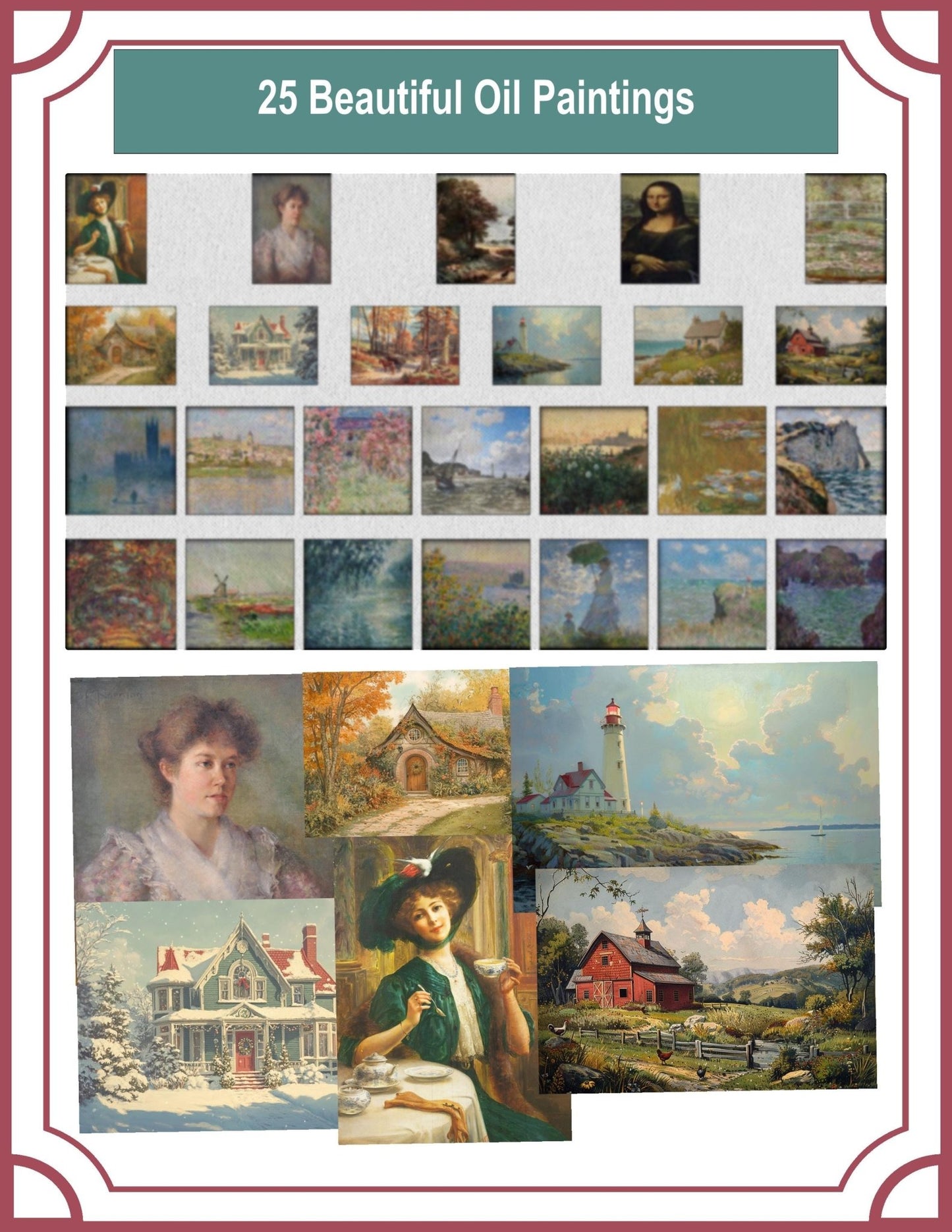 1:24 Scale Digital Art - 25 Beautiful Oil Paintings - MstrcrftMinis - 1187