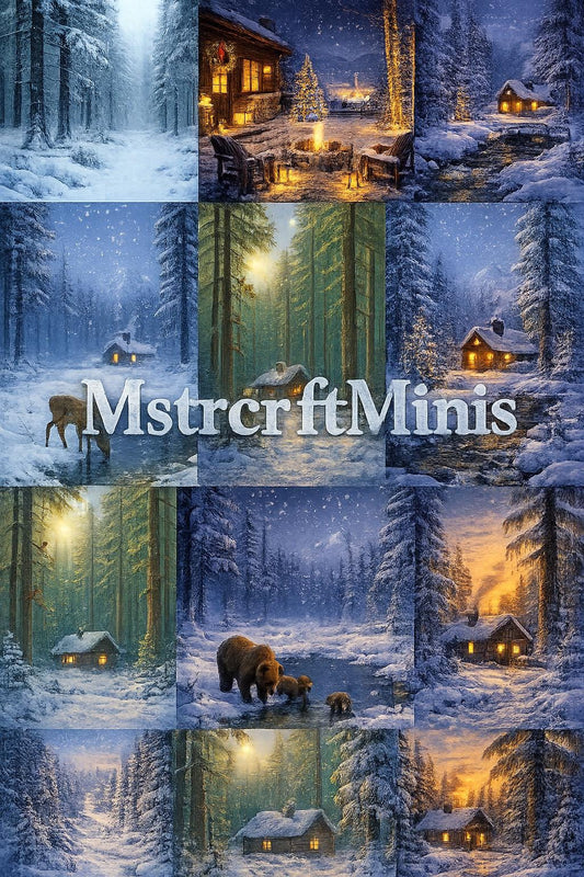 1:24 Scale Digital Art - "Snowy Forest" Paintings - MstrcrftMinis - 1378