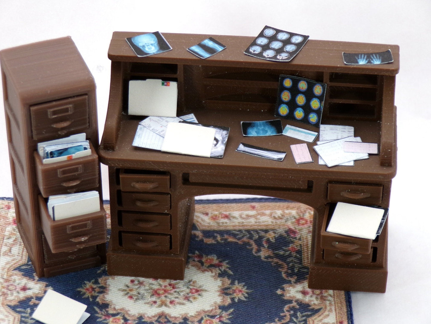 1:24 Scale Doctor's Office Files - Test Results, X - rays, Office Artwork, Educational Posters, Patient Files - MstrcrftMinis - 