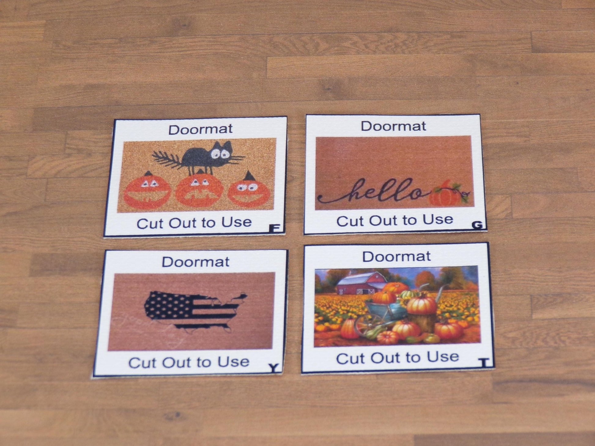 1:24 Scale Dollhouse Doormats - 45 Different Styles to Choose From - Printed on Cotton Canvas - MstrcrftMinis - 1109