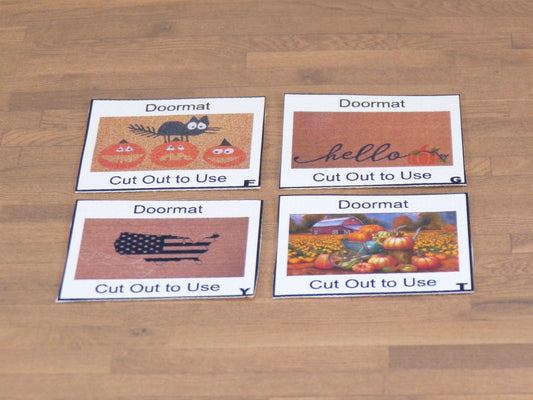1:24 Scale Dollhouse Doormats - 45 Different Styles to Choose From - Printed on Cotton Canvas - MstrcrftMinis - 1109