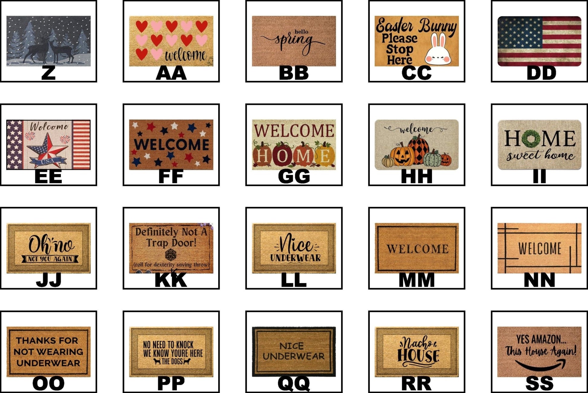 1:24 Scale Dollhouse Doormats - 45 Different Styles to Choose From - Printed on Cotton Canvas - MstrcrftMinis - 1109