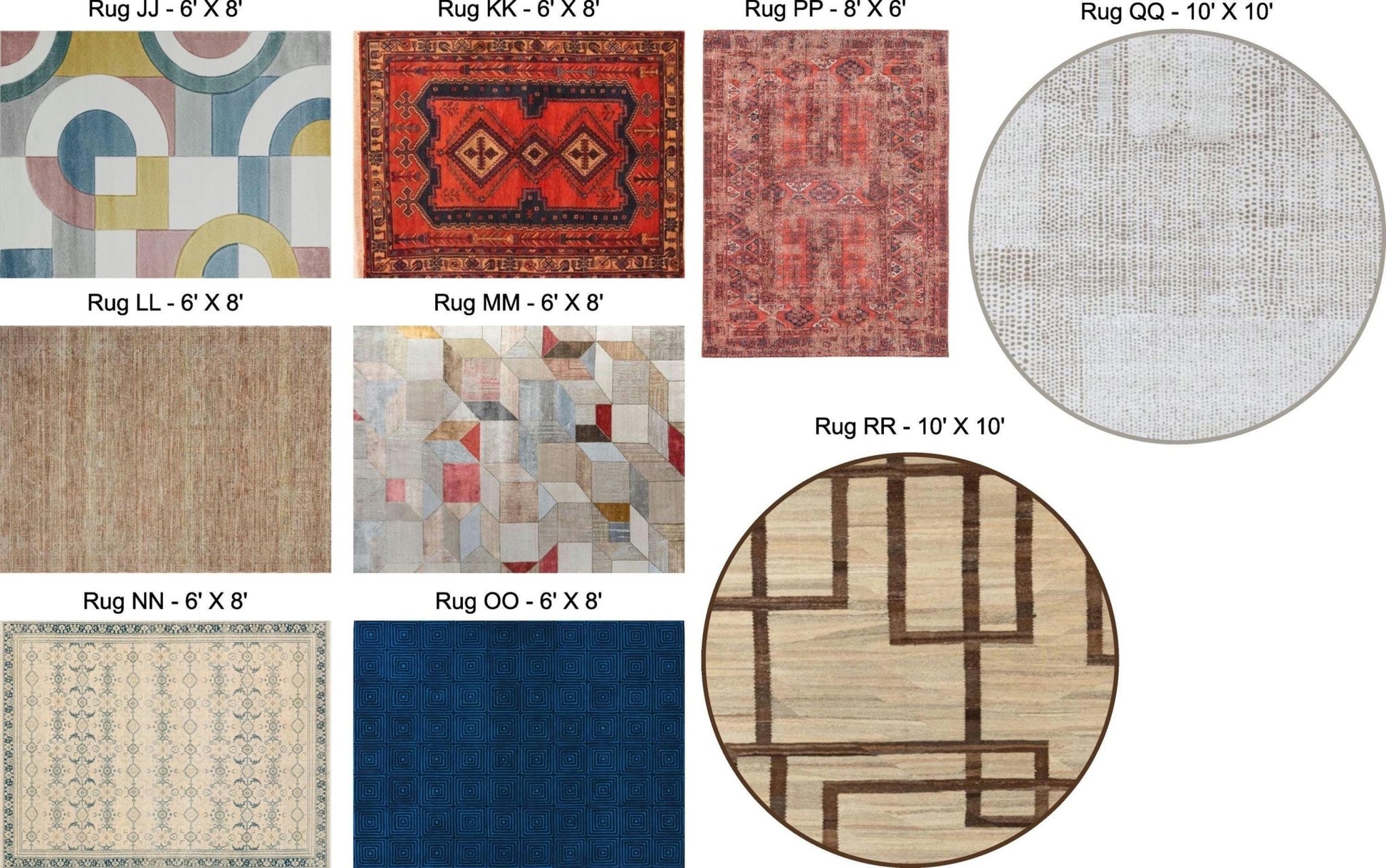1:24 Scale Dollhouse Rugs - 50+ Different Styles, Shapes, and Sizes to Choose From - Printed on Cotton Canvas - MstrcrftMinis - 1108