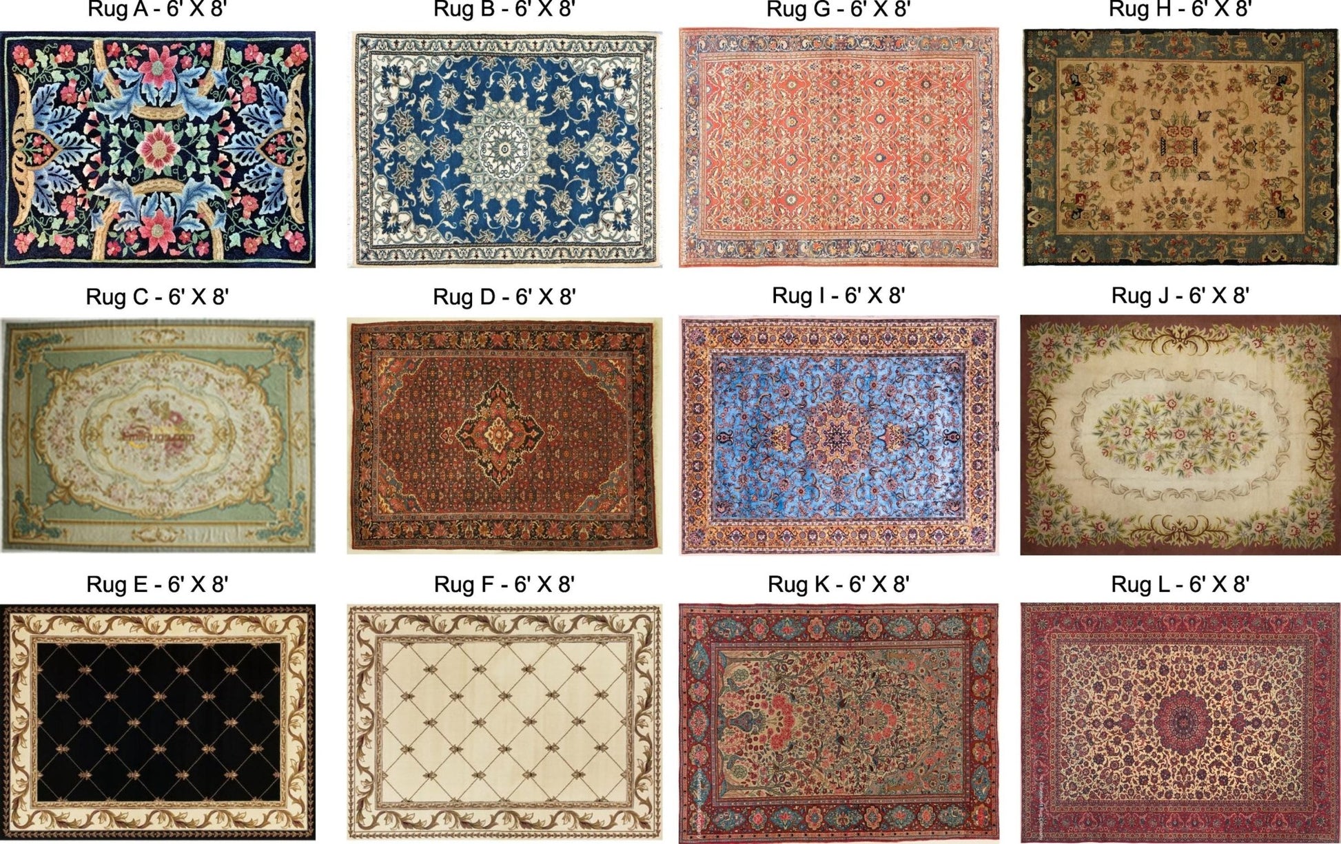 1:24 Scale Dollhouse Rugs - 50+ Different Styles, Shapes, and Sizes to Choose From - Printed on Cotton Canvas - MstrcrftMinis - 1108
