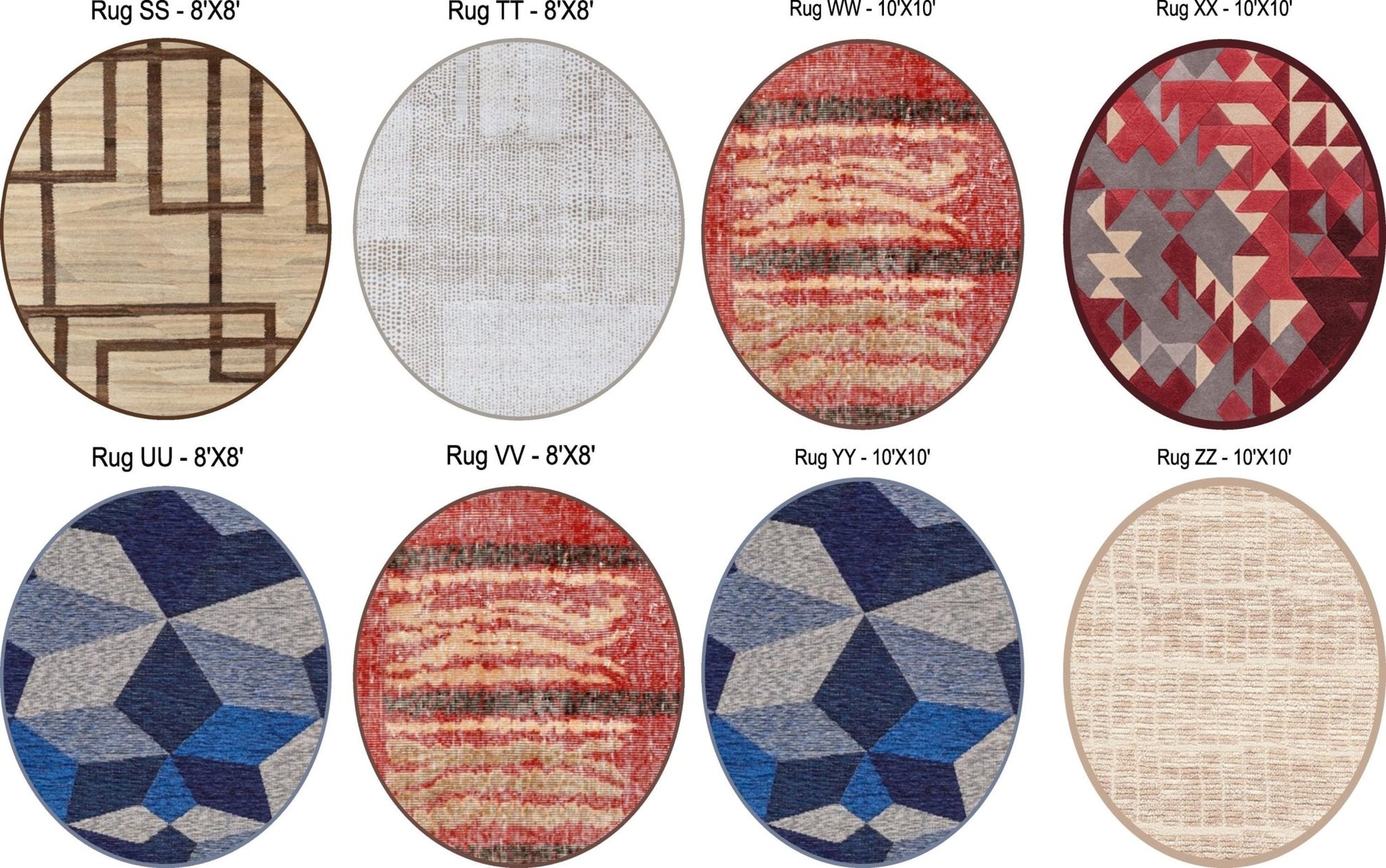 1:24 Scale Dollhouse Rugs - 50+ Different Styles, Shapes, and Sizes to Choose From - Printed on Cotton Canvas - MstrcrftMinis - 1108