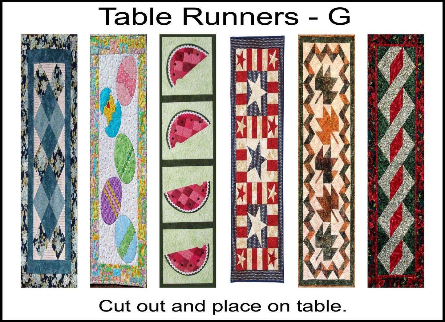 1:24 Scale Dollhouse Table Runners - 35 Different Styles to Choose From - Printed on Cotton Fabric - MstrcrftMinis - 1112