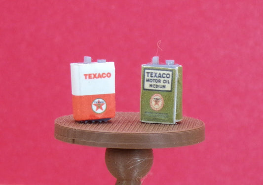 1:24 Scale Gallon Oil Cans - Perfect for Garage Dioramas & Workshop Scenes - MstrcrftMinis - 1086