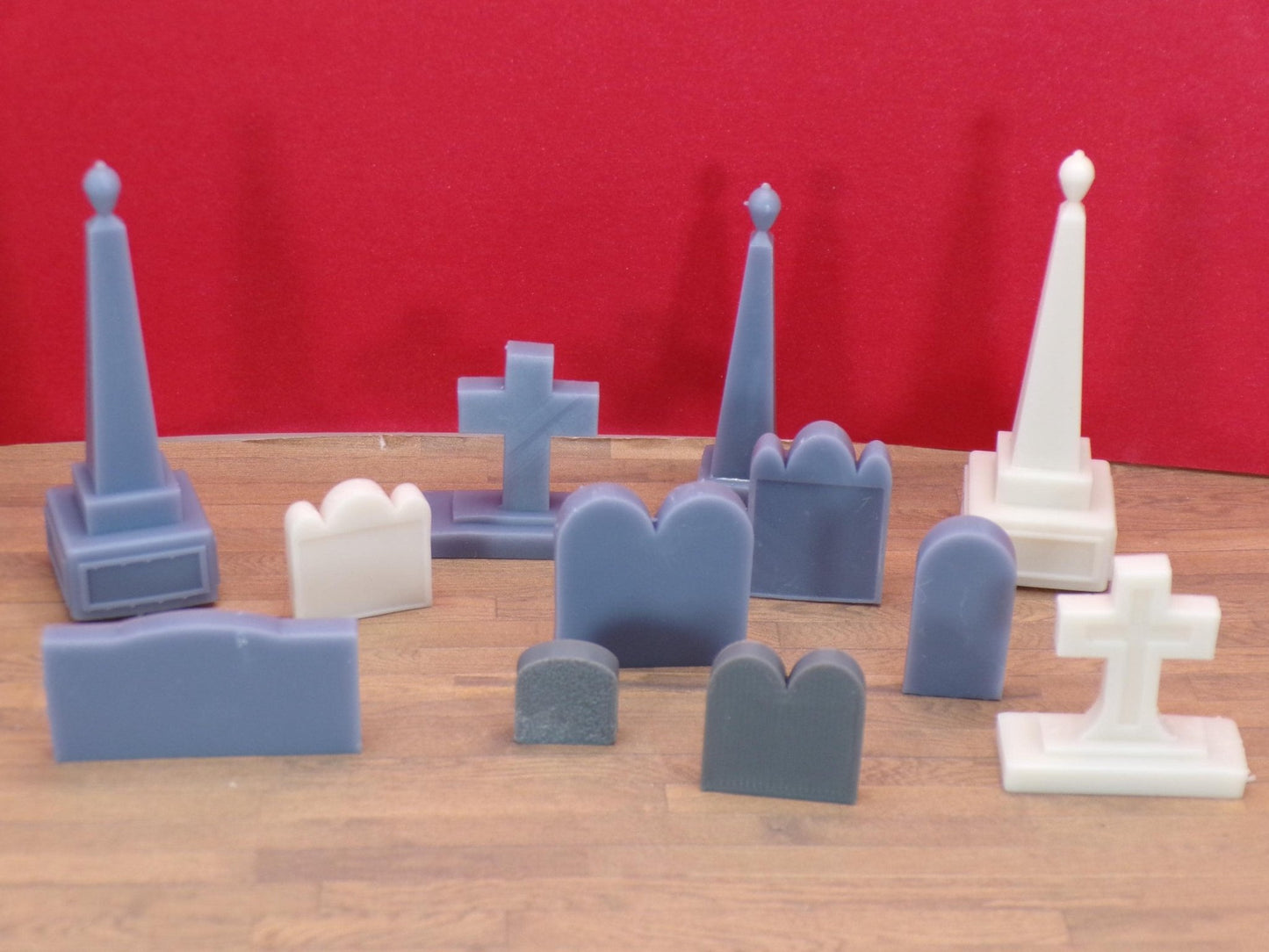 1:24 Scale Graveyard Headstones – Halloween Cemetery Miniatures – Tombstones, Crosses & Obelisks – Dollhouse Graveyard - MstrcrftMinis - 1402-G