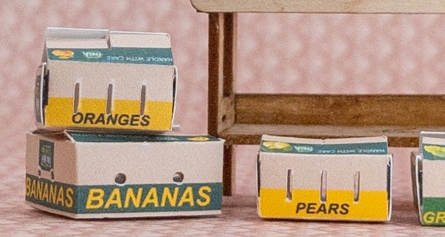 1:24 Scale Grocery Boxes - NEW Larger Strawberry Box Just Added! - MstrcrftMinis - 1031