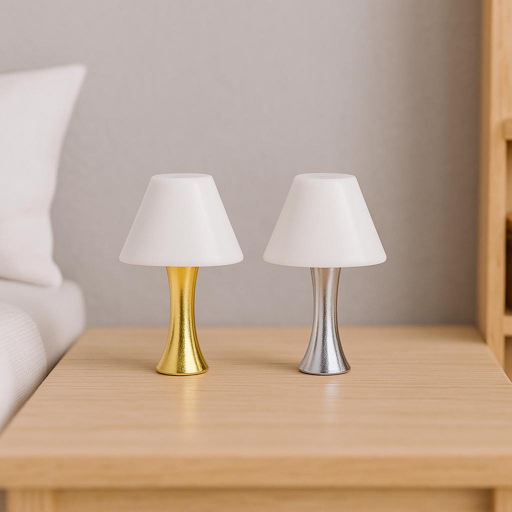 1:24 Scale Lamps - "Aurora Moderne" – Artisan Lamp Pair - Handcrafted Charm in Every Detail - MstrcrftMinis - 1189 - M