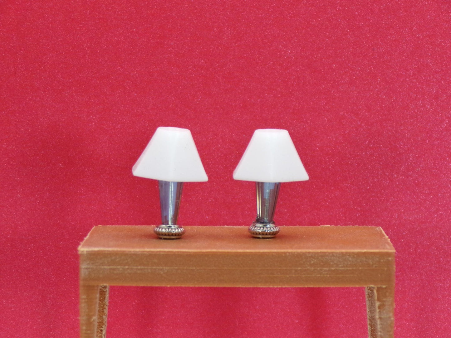 1:24 Scale Lamps - "Azure Éclat" – Artisan Lamp Pair - Handcrafted Charm in Every Detail - MstrcrftMinis - 1189 - D