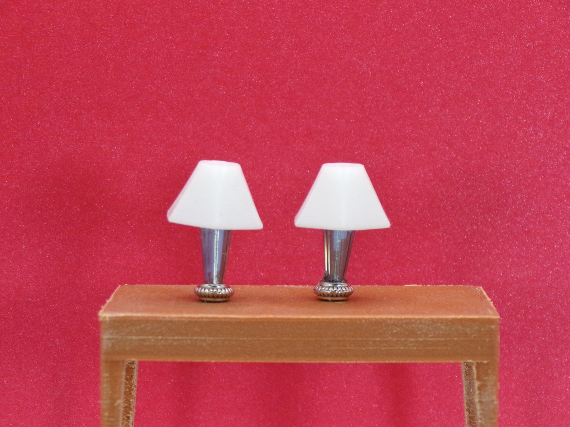 1:24 Scale Lamps - "Azure Éclat" – Artisan Lamp Pair - Handcrafted Charm in Every Detail - MstrcrftMinis - 1189 - D