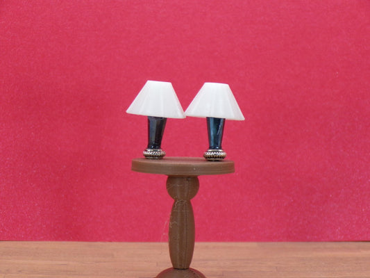 1:24 Scale Lamps - "Ciel de Minuit" – Artisan Lamp Pair - Handcrafted Charm in Every Detail - MstrcrftMinis - 1189 - F