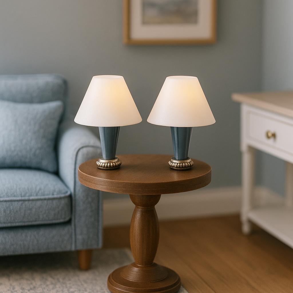 1:24 Scale Lamps - "Ciel de Minuit" – Artisan Lamp Pair - Handcrafted Charm in Every Detail - MstrcrftMinis - 1189 - F