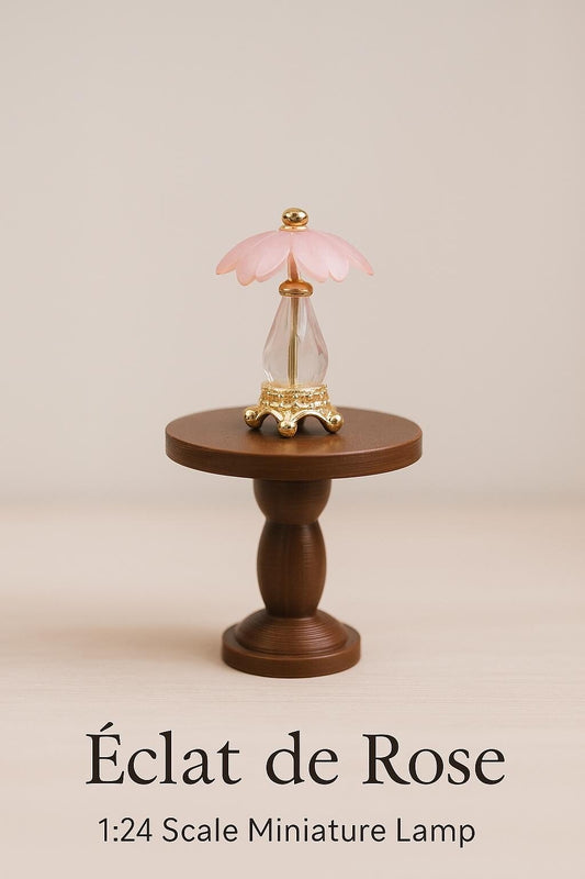 1:24 Scale Lamps - "Éclat de Rose" - Handcrafted Charm in Every Detail - MstrcrftMinis - 1189 - I