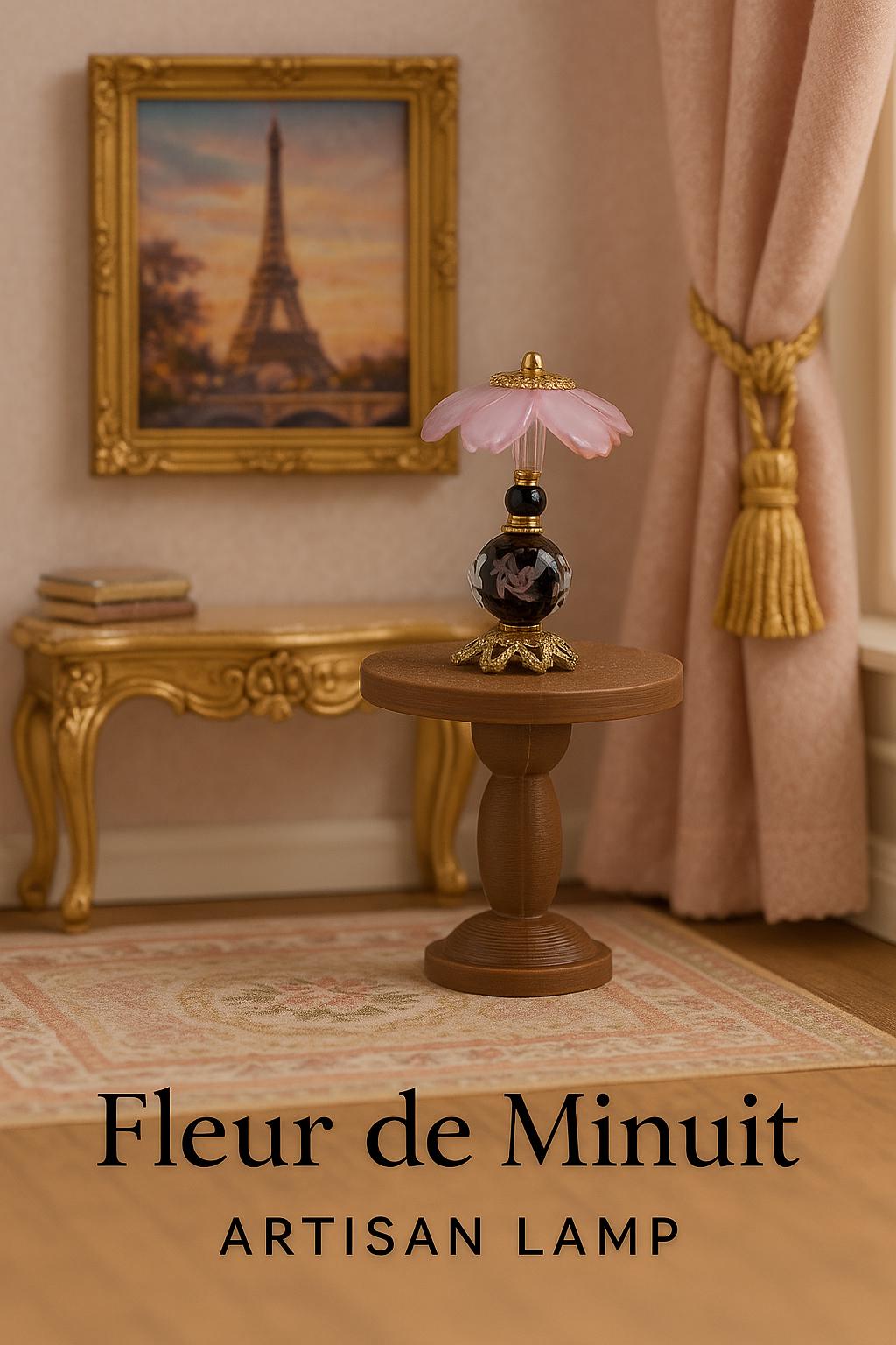 1:24 Scale Lamps - "Fleur de Minuit" - Handcrafted Charm in Every Detail - MstrcrftMinis - 1189 - G