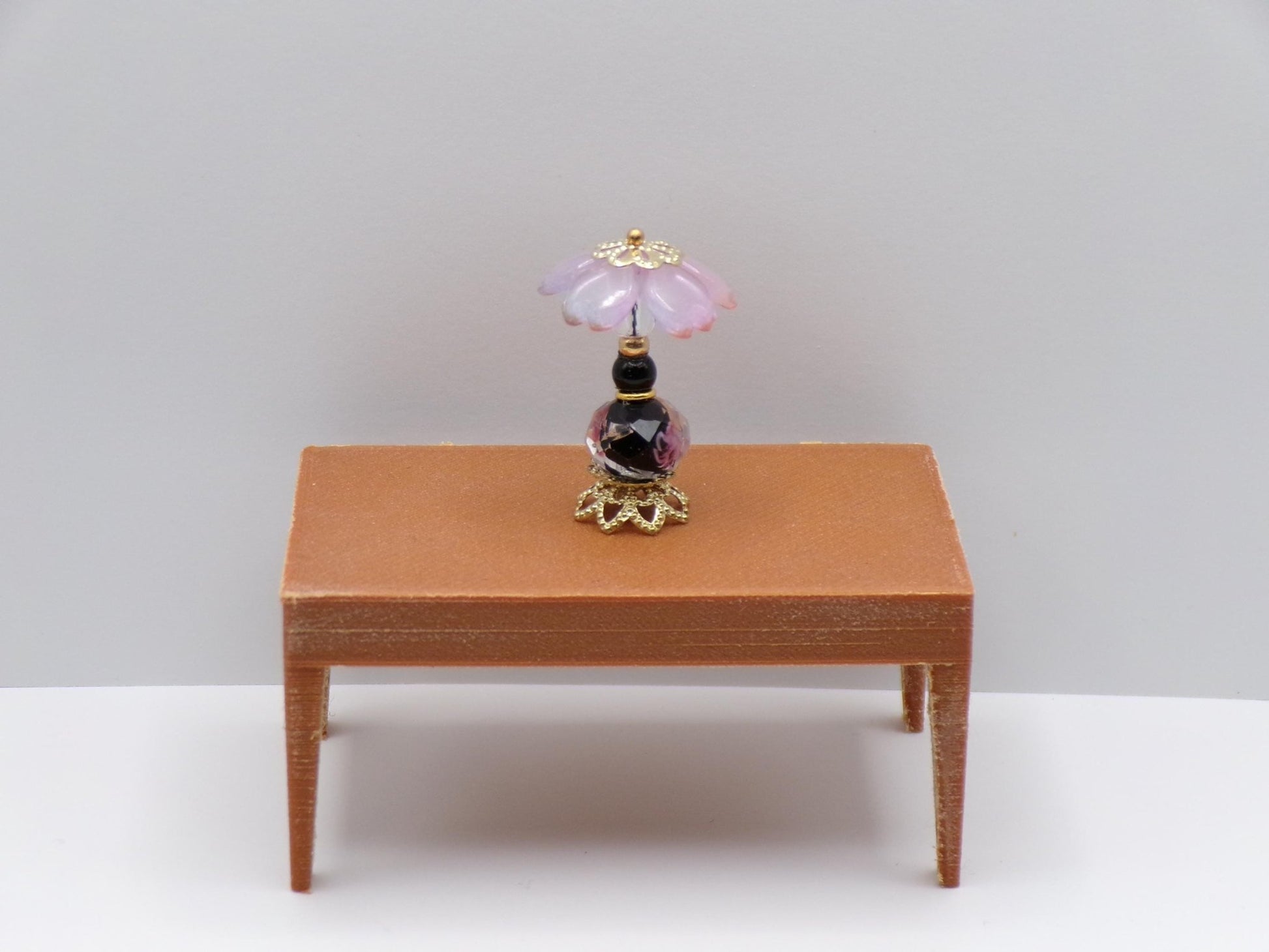 1:24 Scale Lamps - "Fleur de Minuit" - Handcrafted Charm in Every Detail - MstrcrftMinis - 1189 - G