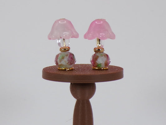 1:24 Scale Lamps - "Rosé Whisper" - Handcrafted Charm in Every Detail - MstrcrftMinis - 1189 - A