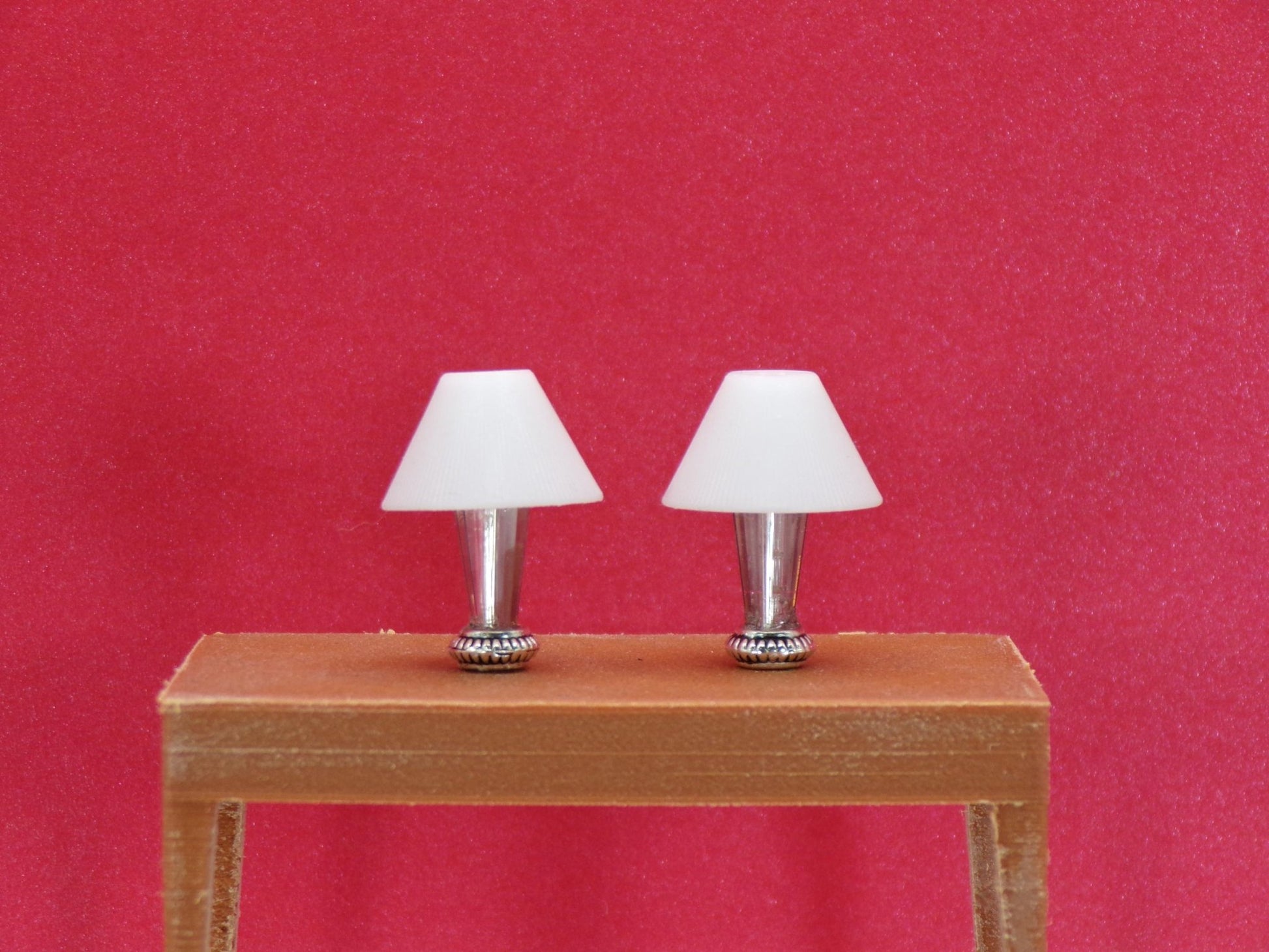 1:24 Scale Lamps - "Sterling Glow" – Artisan Lamp Pair - Handcrafted Charm in Every Detail - MstrcrftMinis - 1189 - B