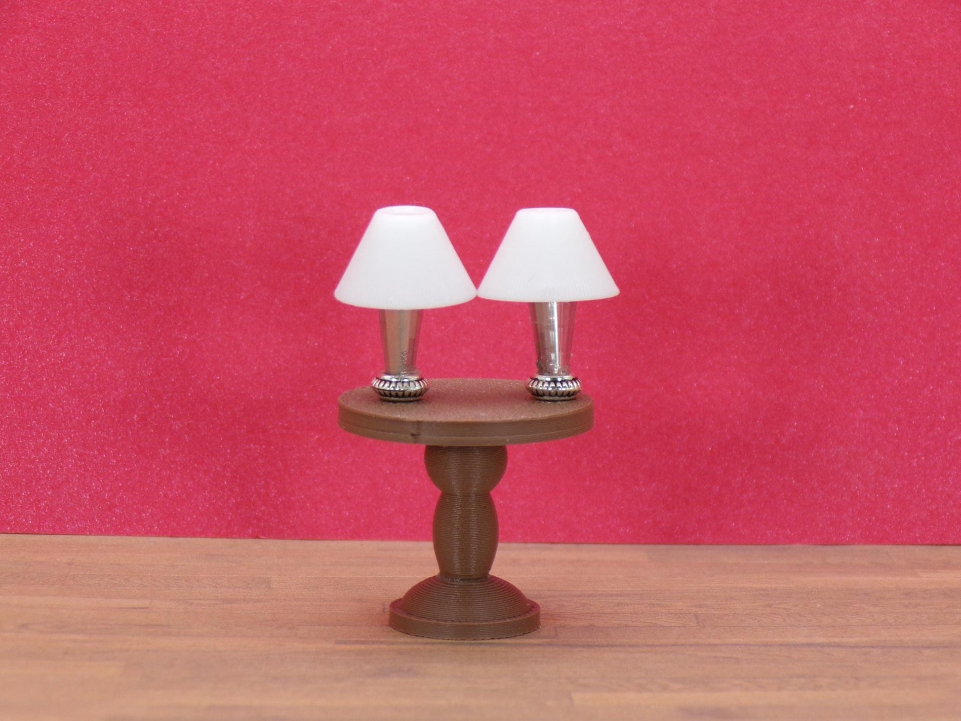 1:24 Scale Lamps - "Sterling Glow" – Artisan Lamp Pair - Handcrafted Charm in Every Detail - MstrcrftMinis - 1189 - B