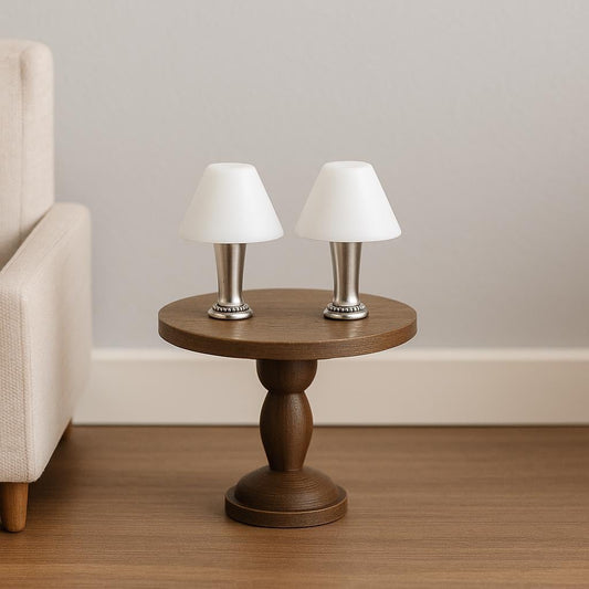 1:24 Scale Lamps - "Sterling Glow" – Artisan Lamp Pair - Handcrafted Charm in Every Detail - MstrcrftMinis - 1189 - B