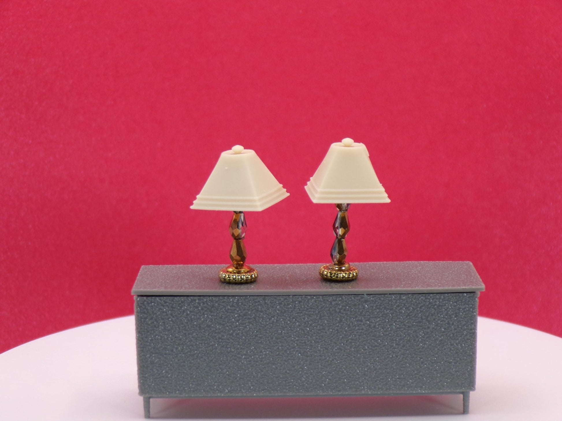 1:24 Scale Lamps - "Vienna Glow" – Artisan Lamp Pair - Handcrafted Charm in Every Detail - MstrcrftMinis - 1189 - Q