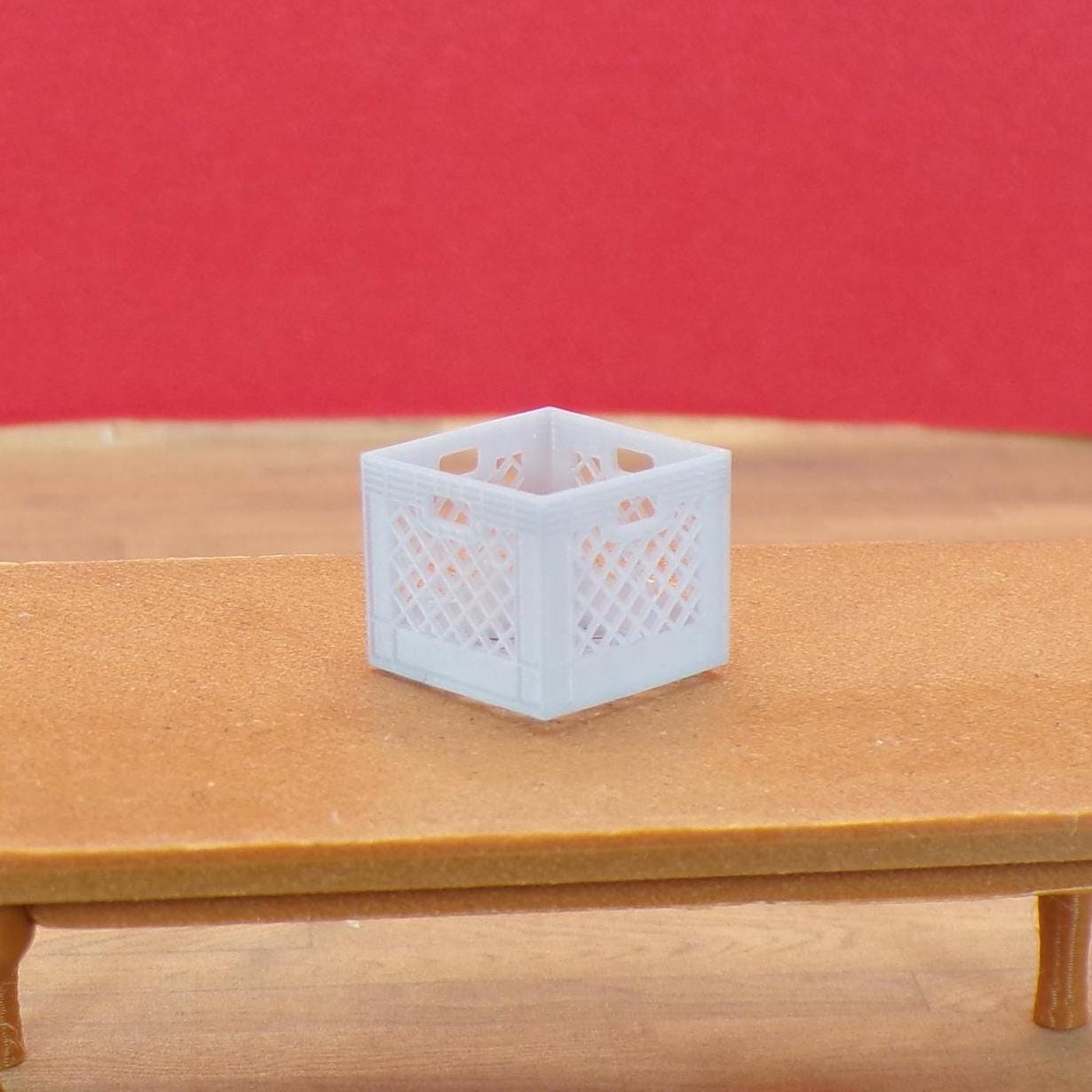 1:24 Scale Milk Crate – Miniature Dairy Crate for Grocery Store, Farm, Market Display, and Diorama - MstrcrftMinis - 1392