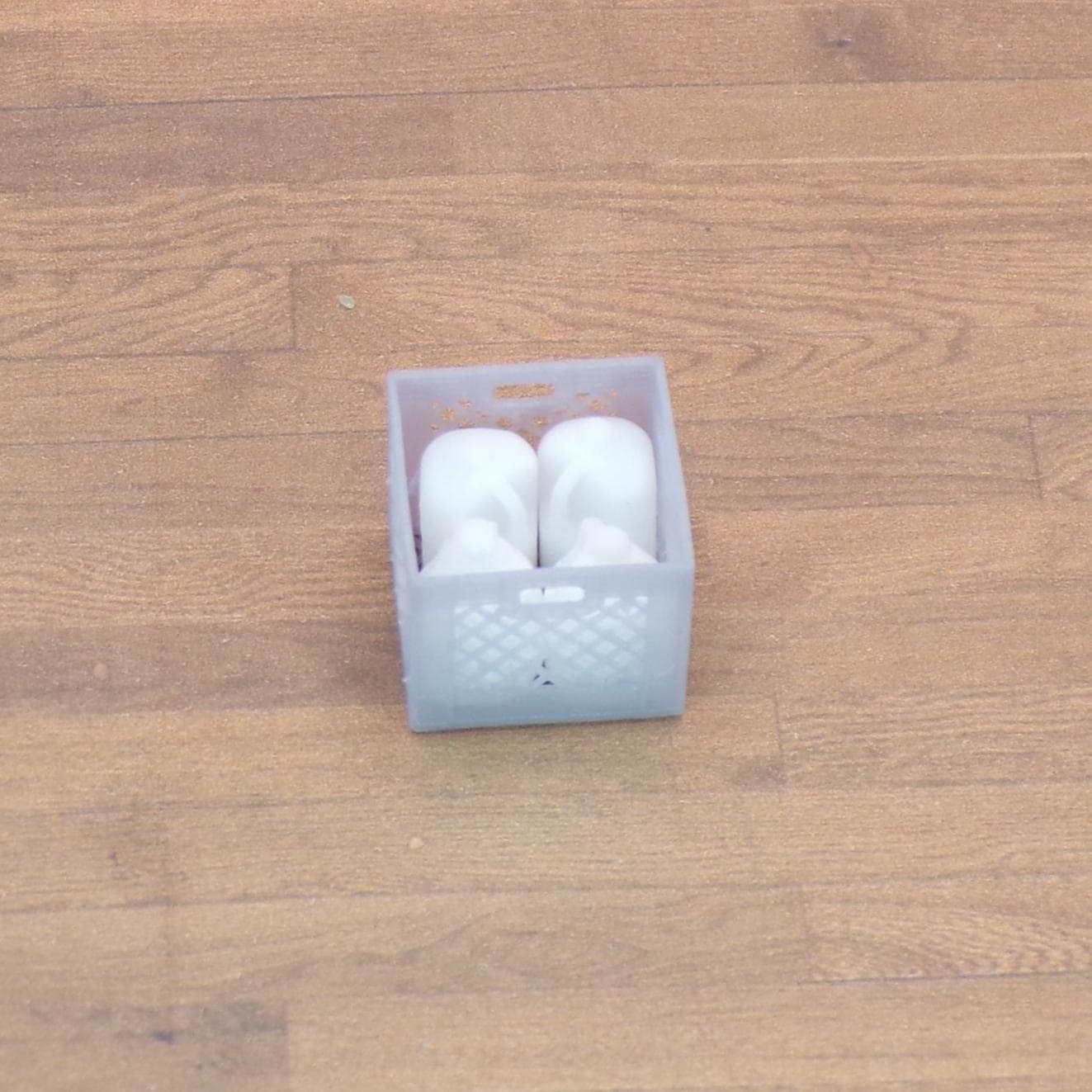 1:24 Scale Milk Crate – Miniature Dairy Crate for Grocery Store, Farm, Market Display, and Diorama - MstrcrftMinis - 1392