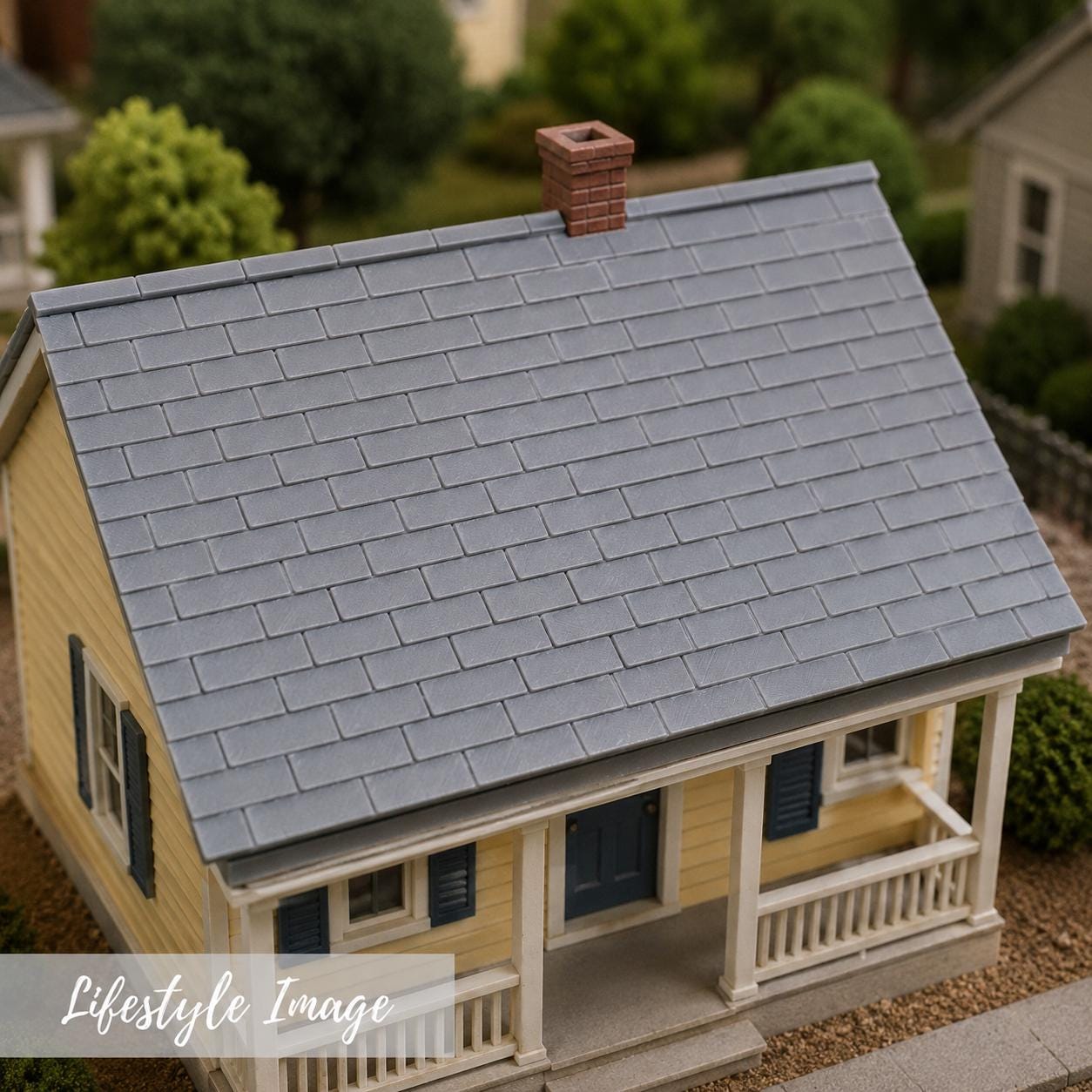 1:24 Scale Miniature 3-Tab Roofing Shingles – 20 Pack - 3D Printed - MstrcrftMinis - 1412